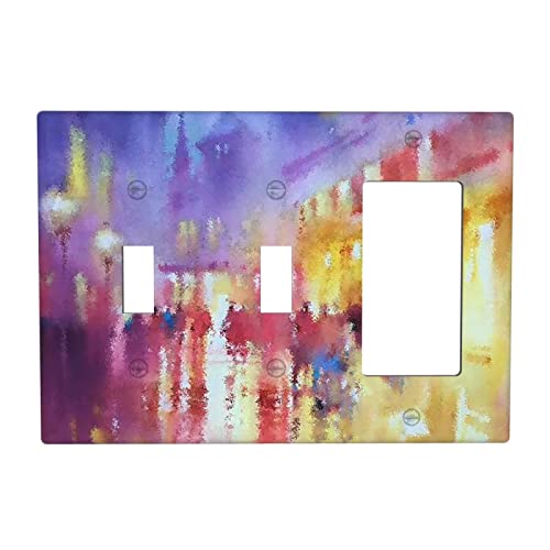 Mowbrou Colorful Street 3 Gang Light Switch Cover 100 Deals