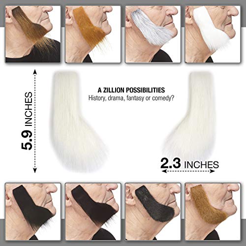 Mustaches: Self Adhesive White Mutton Chops 100 Deals