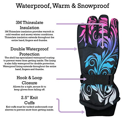 N'Ice Caps Girls Waterproof Winter Gloves 100 Deals