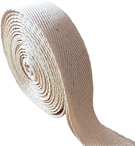 Natural Twill Tape Ribbon Cotton | 3/4 Inch X 5 Yard | Bias Herringbone Webbing for DIY Crafts, Sewing, Dressmaking | Appron, Dress, Bag Handles, Handbags, Tote-Purse, Seam Binding 100 Deals
