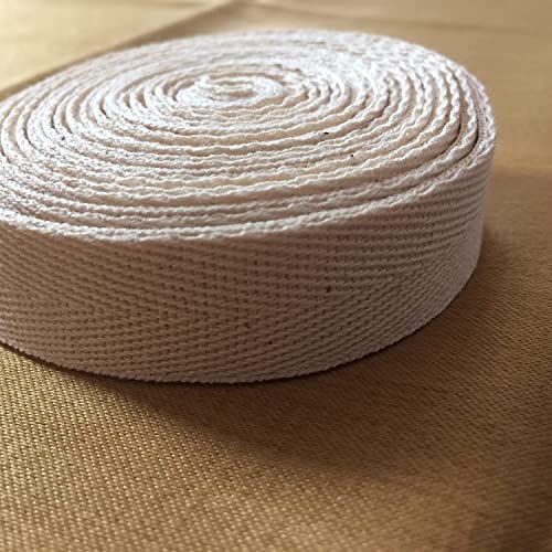 Natural Twill Tape Ribbon Cotton | 3/4 Inch X 5 Yard | Bias Herringbone Webbing for DIY Crafts, Sewing, Dressmaking | Appron, Dress, Bag Handles, Handbags, Tote-Purse, Seam Binding 100 Deals