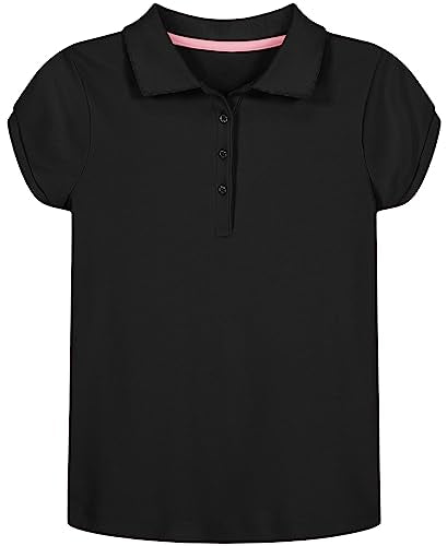 Nautica Girls' Black Polo Shirt, Size 16-18 100 Deals