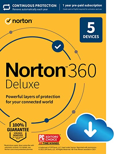 Norton 360 Deluxe: Antivirus, VPN, Backup 100 Deals