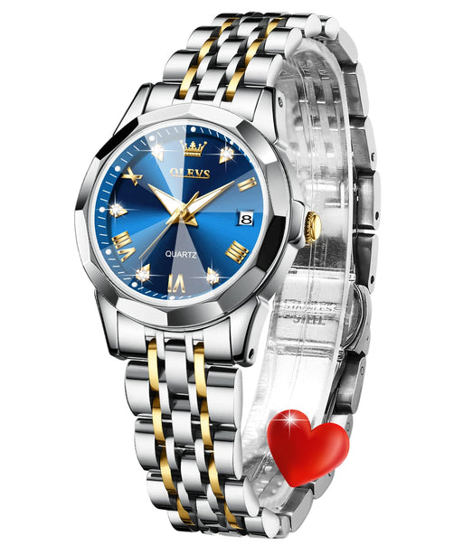 OLEVS Womens Silver Diamond Small Wrist Watch 100 Deals