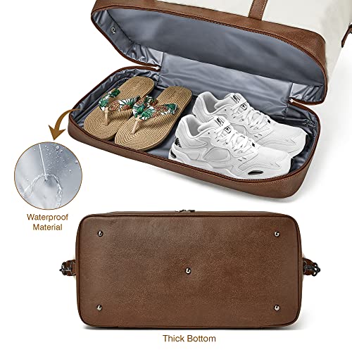 OPAGE Canvas Weekender Bag with Shoe Compartment 100 Deals