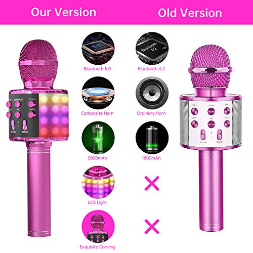 OVELLIC Kids Karaoke Microphone with LED Lights 100 Deals