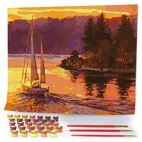 Opalberry Adult Paint by Numbers Kit - Sailing 100 Deals