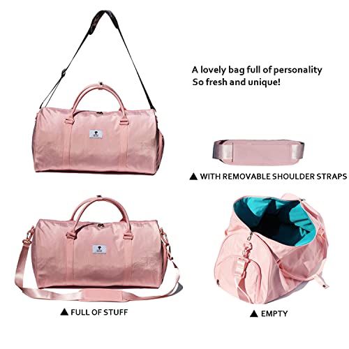 Original Pink Floral Water Resistant Duffel Bag 100 Deals