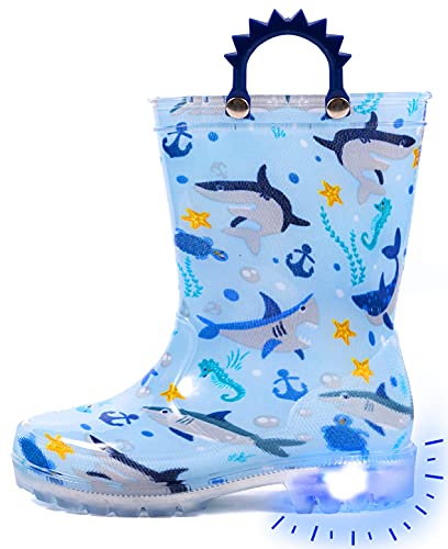 Outee Boys Rain Boots Blue Shark Pattern 100 Deals