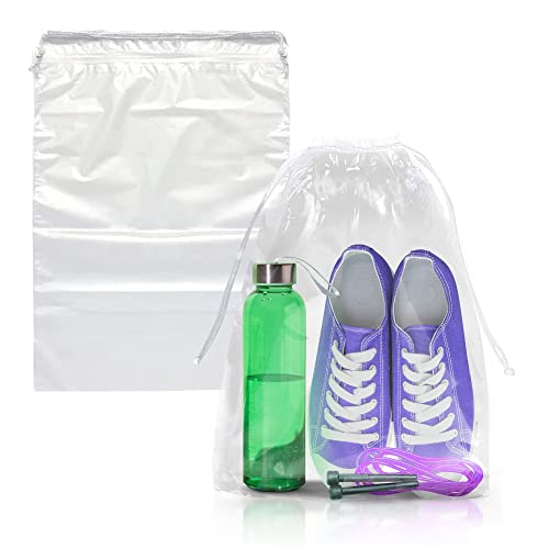 PUREVACY Clear Drawstring Shoe Bags, Pack of 100 100 Deals
