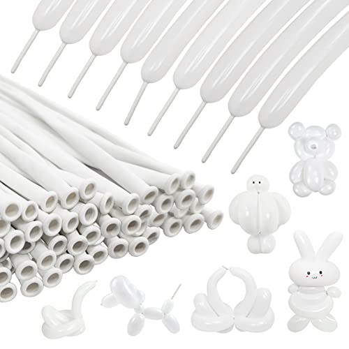 PartyMate 100 White Long Balloons for Garland 100 Deals