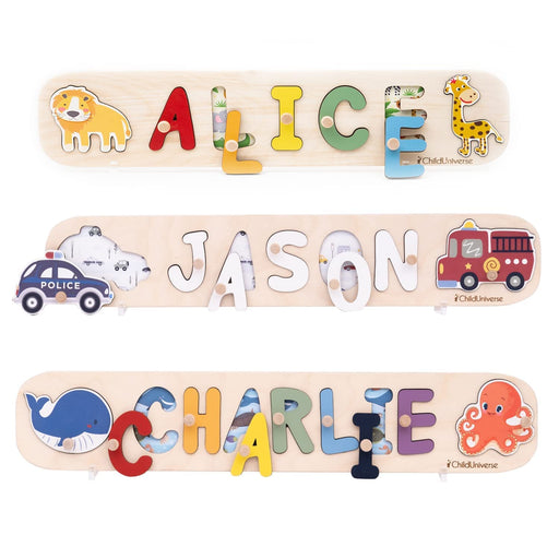 Personalized Montessori Wood Name Puzzle - 1st Birthday Gift 100 Deals
