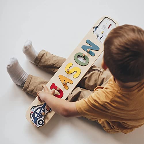 Personalized Wood Name Puzzle: Montessori Toddler Toy 100 Deals