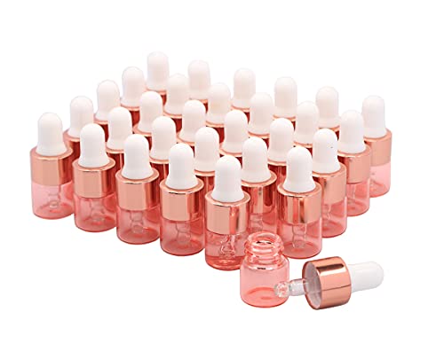 Pink Glass Dropper Bottles - Set 100 Deals
