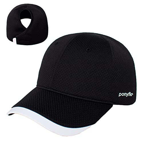 Ponyflo Women's Performance Ponytail Running Hat Black 100 Deals
