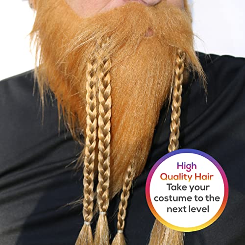 Professional Auburn Brown Braided Viking Beard Costume 100 Deals