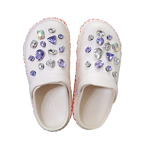 Purple Crystal Rhinestone Croc Charms - DIY Shoe Accessories 100 Deals