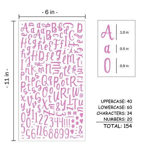 QQ&U Pink Glitter Letter and Number Stickers 100 Deals