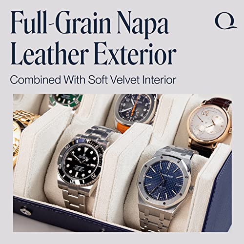 QWATCHBANDS Luxury Napa Leather Watch Case Organizer 100 Deals