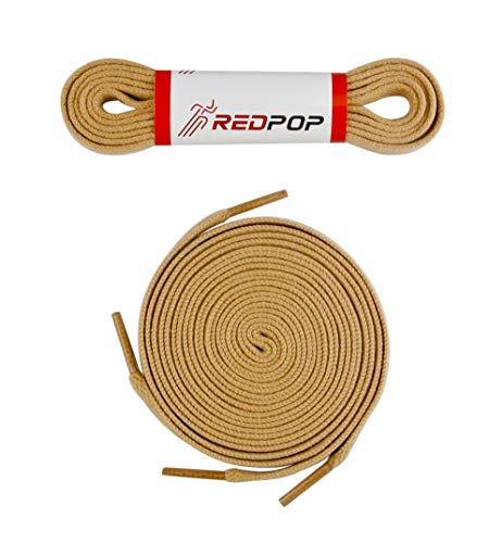 RED POP Cotton Flat Athletic Shoelaces - Tan 100 Deals