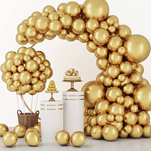 RUBFAC Metallic Gold Balloon Kit for Parties 100 Deals