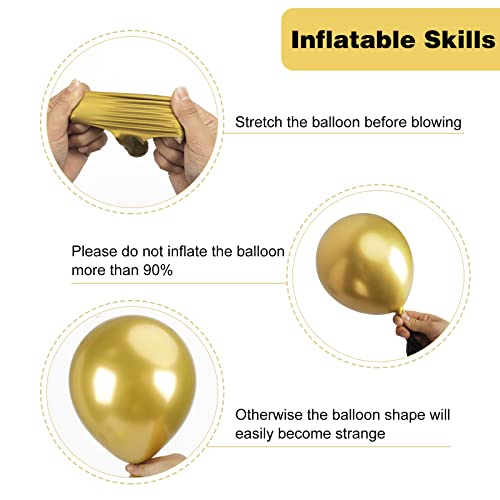 RUBFAC Metallic Gold Balloon Kit for Parties 100 Deals