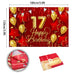 Red & Gold 17th Birthday Backdrop Banner 100 Deals