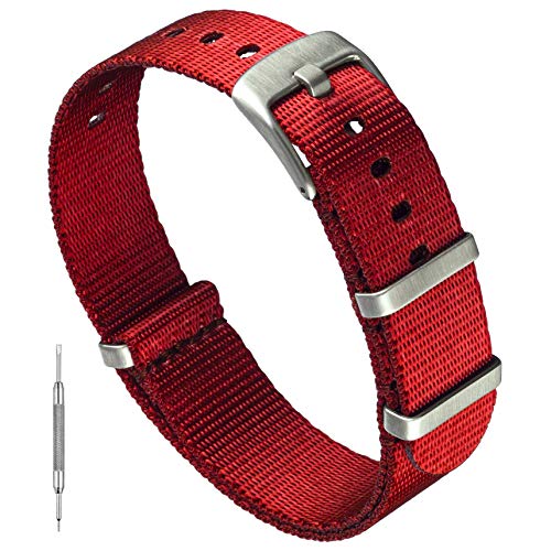 Red Waterproof Nylon Watch Band for 20mm 100 Deals