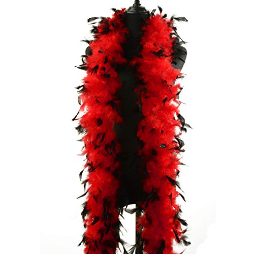 Red with Black Tips Chandelle Feather Boa 100 Deals