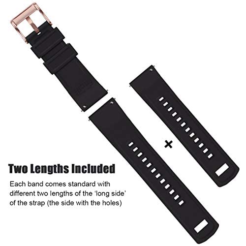 Ritche 19mm Silicone Watch Band - Black/Rose Gold 100 Deals