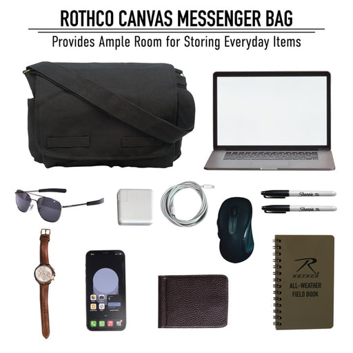 Rothco Canvas Messenger Bag with Multiple Pockets 100 Deals