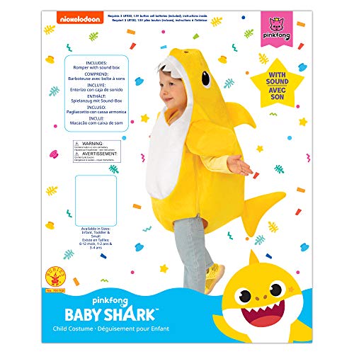 Rubie's unisex child Baby Shark With Sound Chip Costumes, Multi, Toddler US 100 Deals