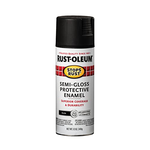 Rust-Oleum Semi-Gloss Black Spray Paint, 12 oz 100 Deals