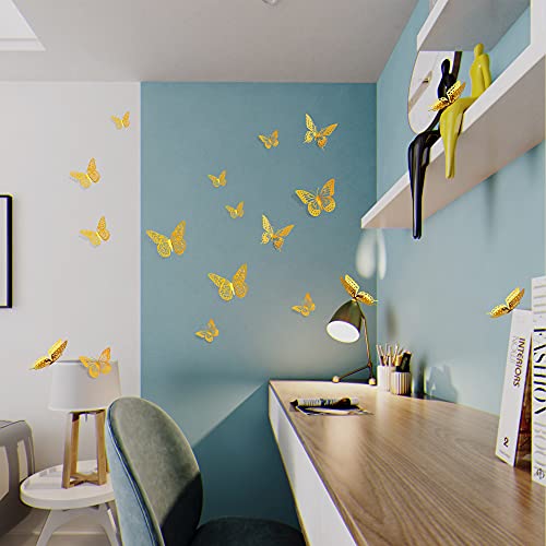 SAOROPEB Gold Butterfly Wall Decorations, 48 Pcs 100 Deals
