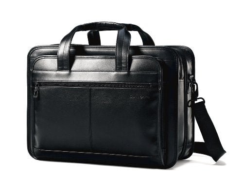 Samsonite Black Leather Briefcase, Expandable, 17 100 Deals