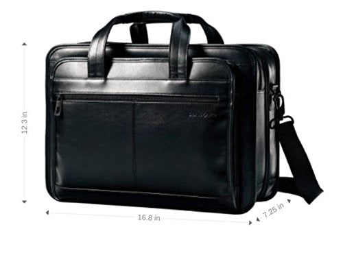 Samsonite Black Leather Briefcase, Expandable, 17 100 Deals