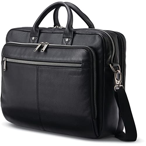 Samsonite Classic Leather Briefcase, Black, One Size 100 Deals