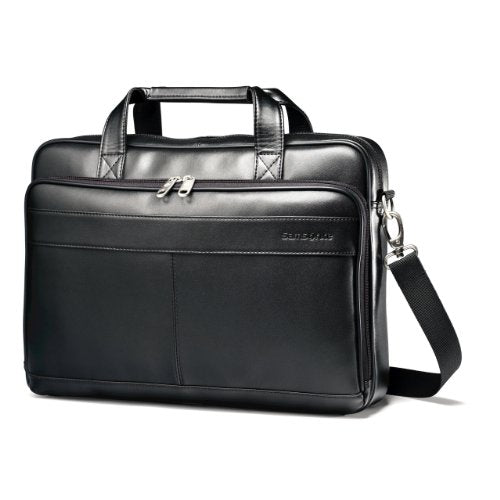 Samsonite Leather Slim Briefcase, Black, 16 Inch 100 Deals