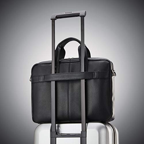 Samsonite Leather Slim Briefcase, Black, One Size 100 Deals