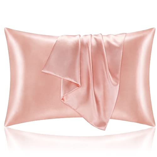 Satin Silk Pillowcase Set, Coral - Standard Size 100 Deals
