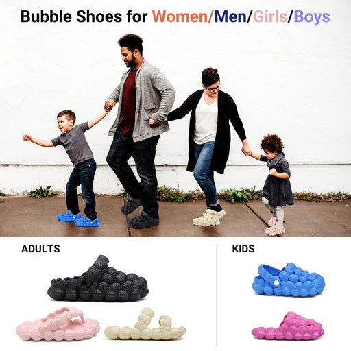 scecocrs Blue Bubble Slides for Kids Golf Ball Shoes, Boys Girls Funny Lychee Massage Bubble Slippers, Non-Slip Thick Sole House Slippers Shower Sandals 100 Deals