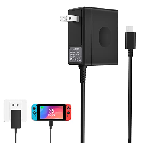 YCCSKY Charger for Nintendo Switch,AC Adapter for Nintendo Switch - Fast Travel Wall Charger with 5FT USB C Cable 15V/2.6A Power Supply for Nintendo Switch Supports TV Mode and Dock Station (Blcak) | Physical | Accessories, Amazon, Electronics, YCCSKY | YCCSKY