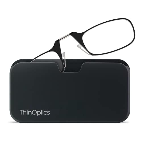 ThinOptics Rectangular Reading Glasses, Black Frames, 44mm Amazon Reading Glasses Shoes ThinOptics