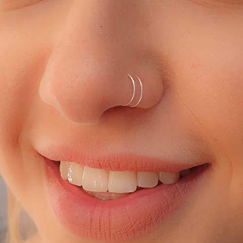 Tiny Spiral Double Hoop Nose Ring