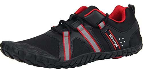 Weweya Minimalist Shoes Men Five Fingers Cross Training Barefoot Running Shoes Size 5.5 Black Red | Physical | Amazon, Shoes, Trail Running, Weweya | Weweya