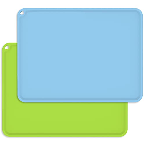 Silicone Kids Placemats, Non-Slip Placemats for Kids Baby Toddlers Table Mats, Children’s Dining Food Mats, 2Pack, Baby Blue/Green | Physical | Amazon, Baby Product, KVK, Place Mats | KVK