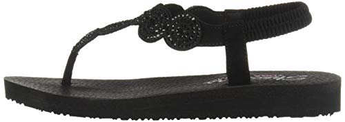 Skechers Women's Sparkle Thong Sandal Black/Black Amazon Flip-Flops Shoes Skechers