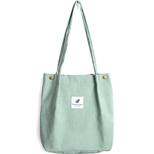 WantGor Corduroy Totes Bag Women's Shoulder Handbags Big Capacity Shopping Bag (Green) | Physical | Amazon, Luggage, Totes, WantGor | WantGor