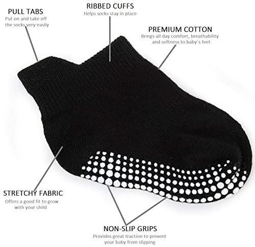 ZAPLES Baby Non Slip Ankle Socks 9-Pack