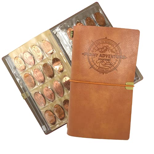 The Penny Journal by Pennybandz Holds 146 Coins The Ultimate Souvenir Penny Collecting Book for Your Coin Collection Holds 128 Pressed Pennies and 18 Pressed Quarters or Nickels | Physical | Amazon, Individual Coins, Pennybandz, Toy | Pennybandz